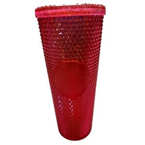 Starbucks 2019 Holiday Hot Pink Iridescent Studded Venti 24 oz with Lid no straw